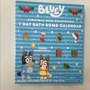 Lucy Bluey Striped 7-Day Bath Bomb Calendar - Blue